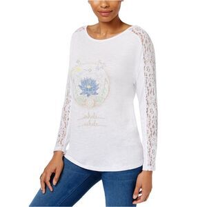 Jamie & Layla Womens Grapic Print Pullover Blouse, NWT